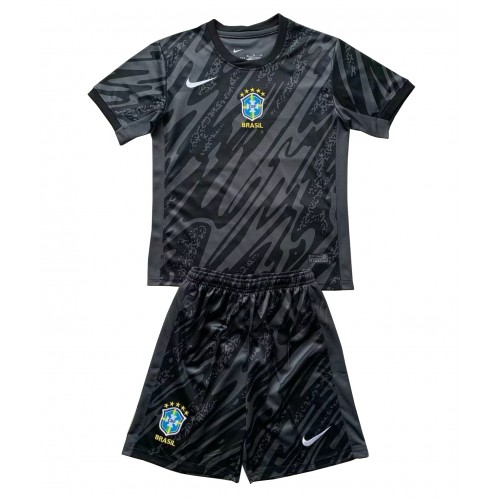 Fotbalové Dres Brazílie Brankářské Dětské Venkovní Copa America 2024 Krátký Rukáv (+ trenýrky)